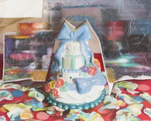 Cut-and-Pasted Landscape on a Still Life with Cake